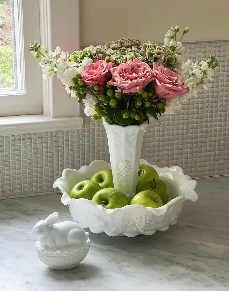 Vintage 'Paneled Grape' Epergne in 'Milk Glass' image 1