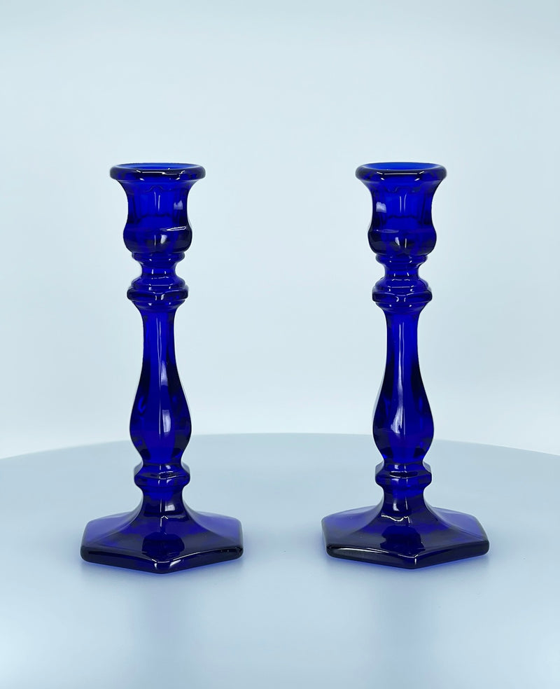 Mosser Glass 'Candlesticks' in 'Cobalt' (Set of Two) image 0