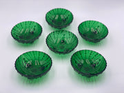 Vintage 'Anchor Hocking' Burple Bowls in 'Forest Green' (Set of 7) image 1