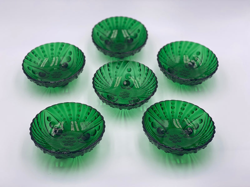 Vintage 'Anchor Hocking' Burple Bowls in 'Forest Green' (Set of 7) image 1