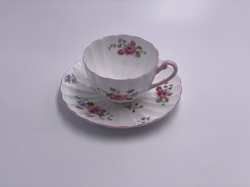Vintage 'Rose & Red Daisy' Teacup & Saucer image 1