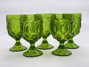 Vintage 'Moon & Stars' Avocado Green Goblet image 0