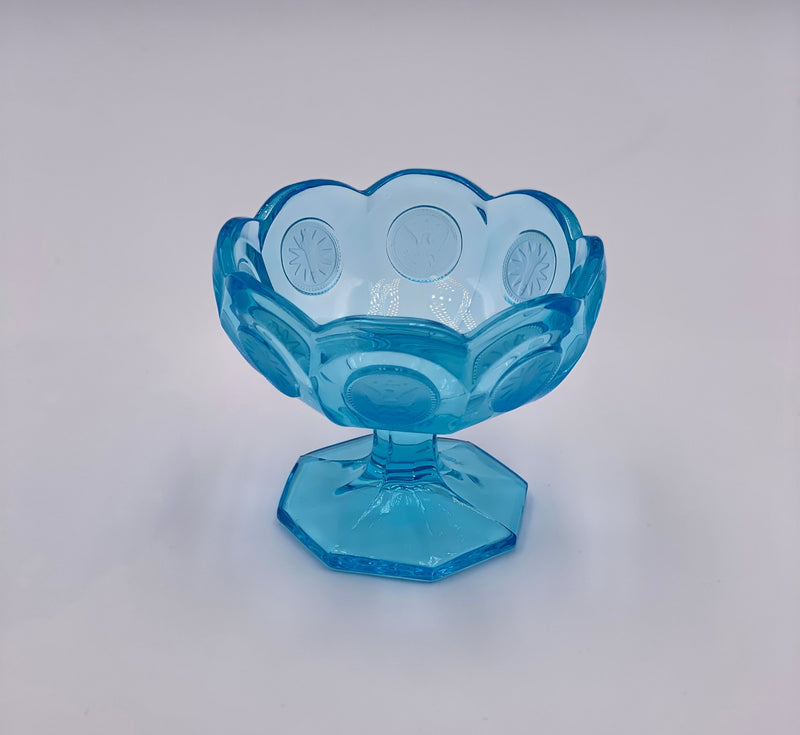 Vintage 'Fostoria Coin' Bowl in Light Blue image 2
