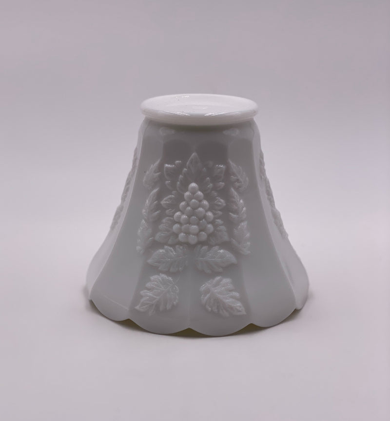 Vintage 'Paneled Grape' Flat Flower Pot in 'Milk Glass' image 1