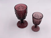 Vintage 'Daisy & Button Thumbprint Panel' Amethyst Goblet image 1