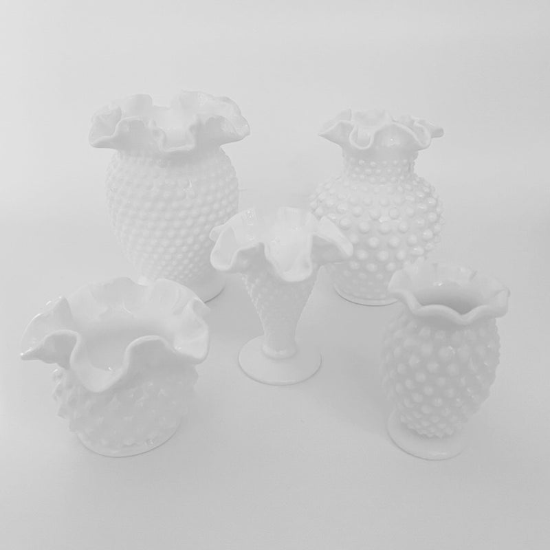 Vintage 'Hobnail' Milk Glass Vase image 2