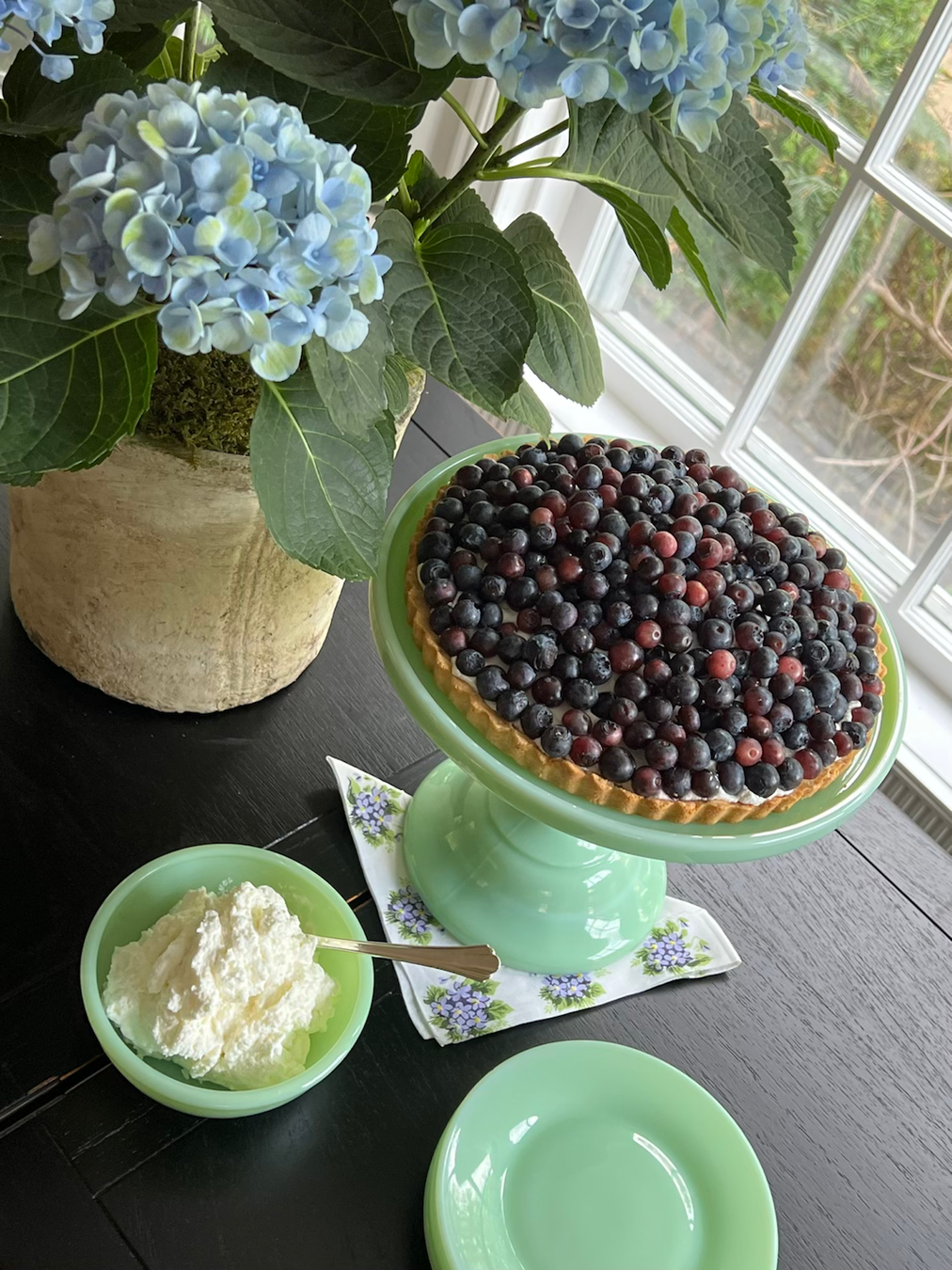 Mosser Glass 10" Cake Stand in 'Jadeite' image 1