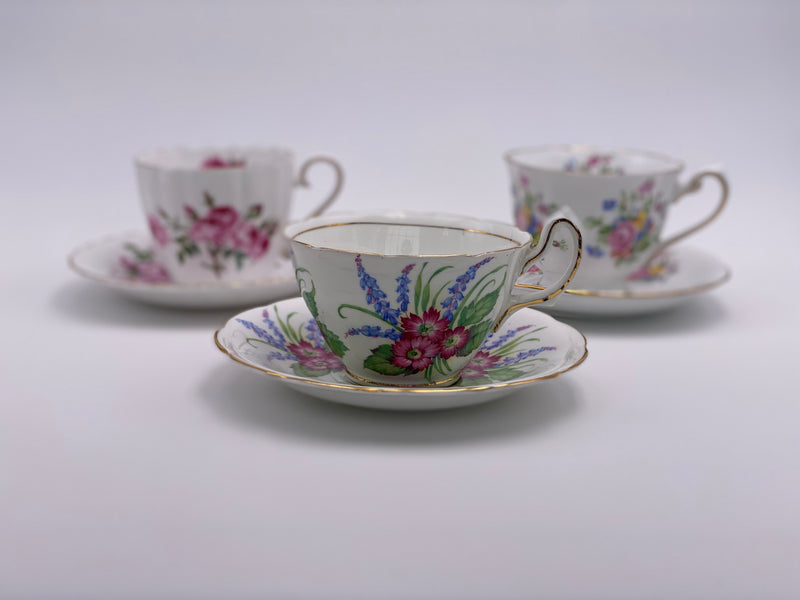 Vintage Royal Stuart 'Floral & Bluebells' Teacup & Saucer image 2