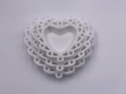 Trio of 'Nesting' Heart Dishes in 'Milk White' (Set of Three) image 1