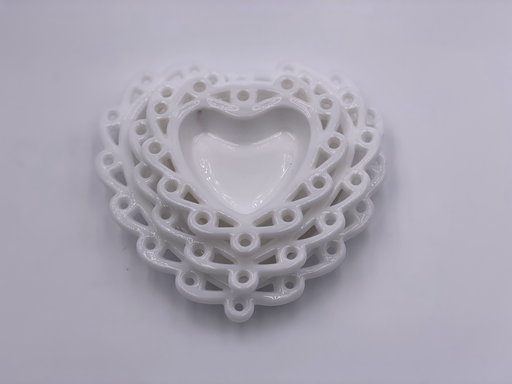 Trio of 'Nesting' Heart Dishes in 'Milk White' (Set of Three) image 1
