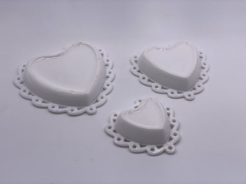 Trio of 'Nesting' Heart Dishes in 'Milk White' (Set of Three) image 3