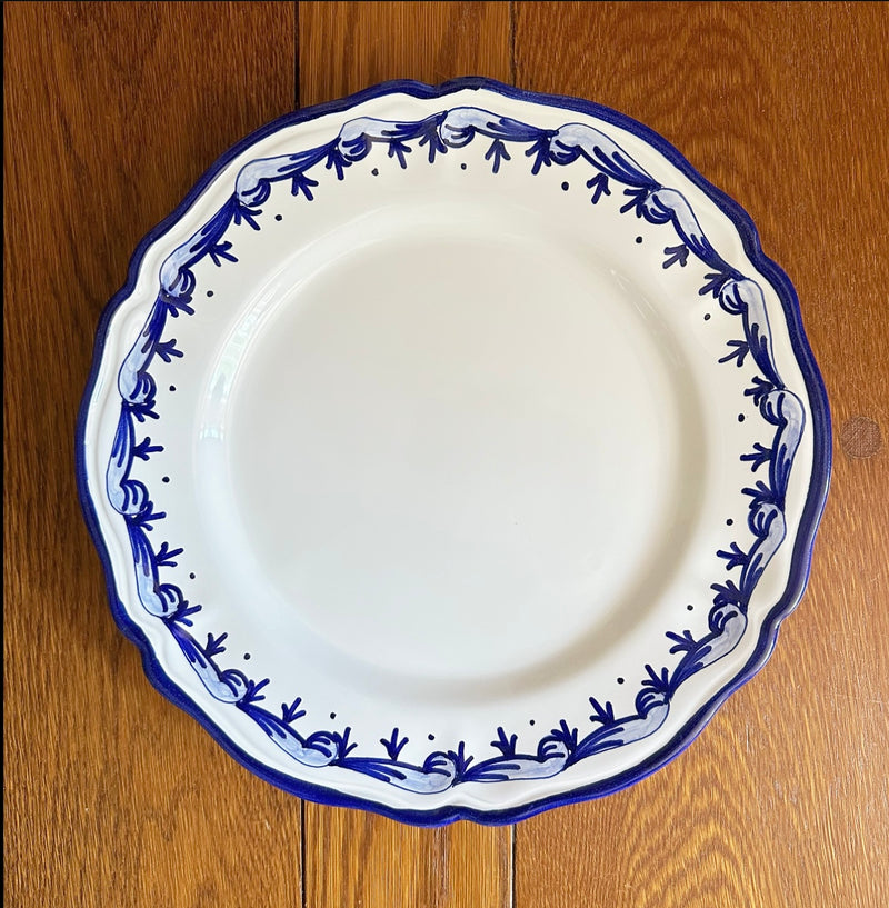 Blue 'Baroque' Round Scalloped Charger image 0