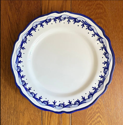 Blue 'Baroque' Round Scalloped Charger image 0