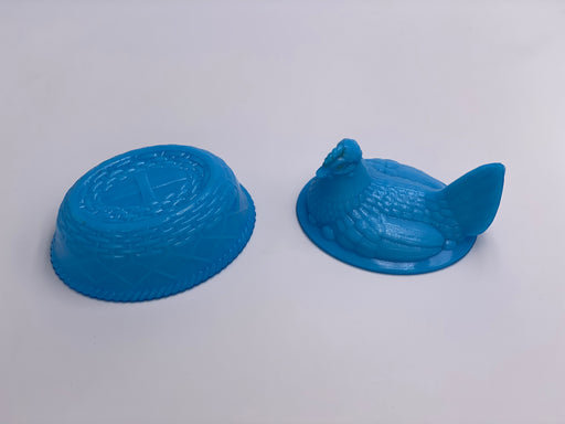 Vintage Westmoreland 'Hen on a Nest' in Opaque Blue image 1