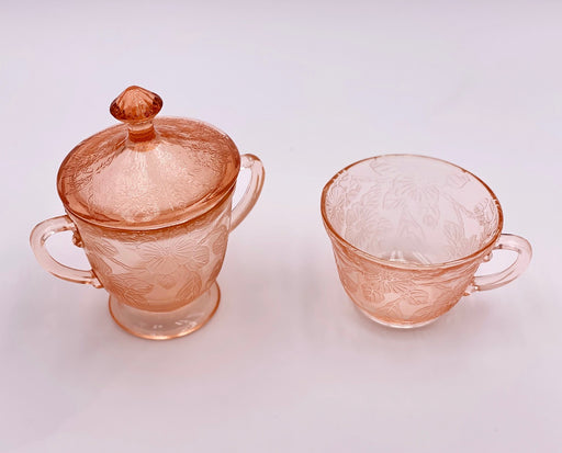 Vintage 'Cherry Blossom' Sugar Bowl in 'Pink' image 1