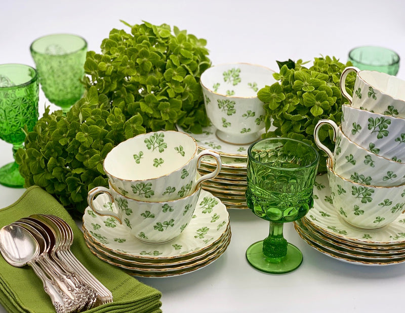 Vintage Aynsley 'Shamrock' Green Salad Plate image 1