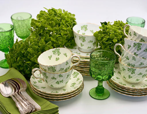 Vintage Aynsley 'Shamrock' Green Salad Plate image 1