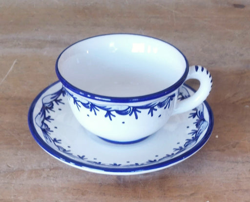 Blue 'Baroque' Teacup & Saucer image 0