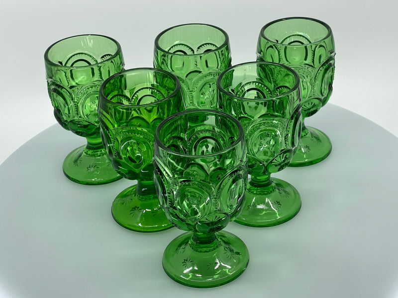 Vintage 'Moon & Stars' Emerald Green Goblet image 0