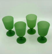 'Murano Glass' Goblets in 'Frosted Jadeite' (Set of 4) image 1