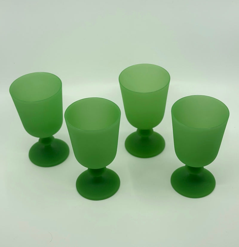 'Murano Glass' Goblets in 'Frosted Jadeite' (Set of 4) image 1