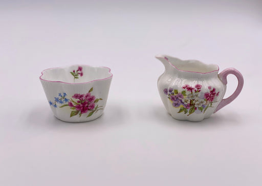 Vintage Shelley 'Stocks' Sugar & Creamer image 0