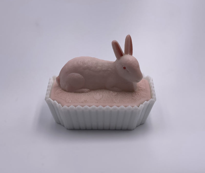 Vintage Westmoreland 'Bunny' Candy Dish in 'Pink & Milk White' image 0