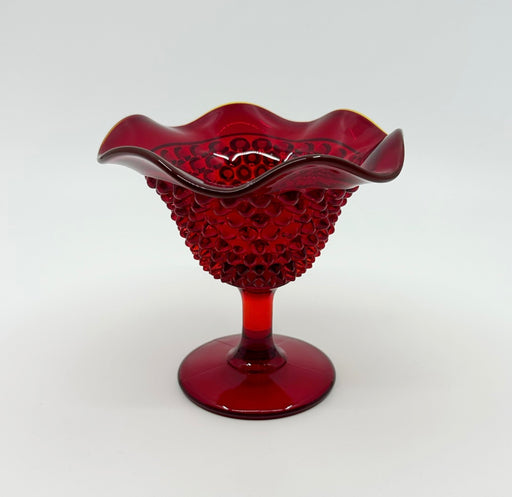 Vintage 'Hobnail' Compote in 'Ruby Red' image 0