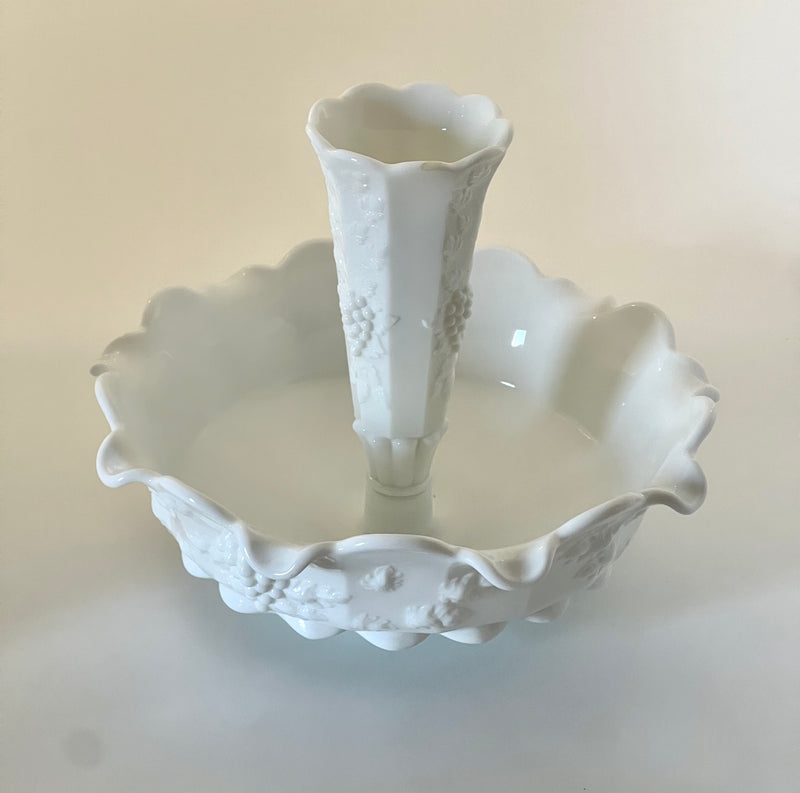 Vintage 'Paneled Grape' Epergne in 'Milk Glass' image 0