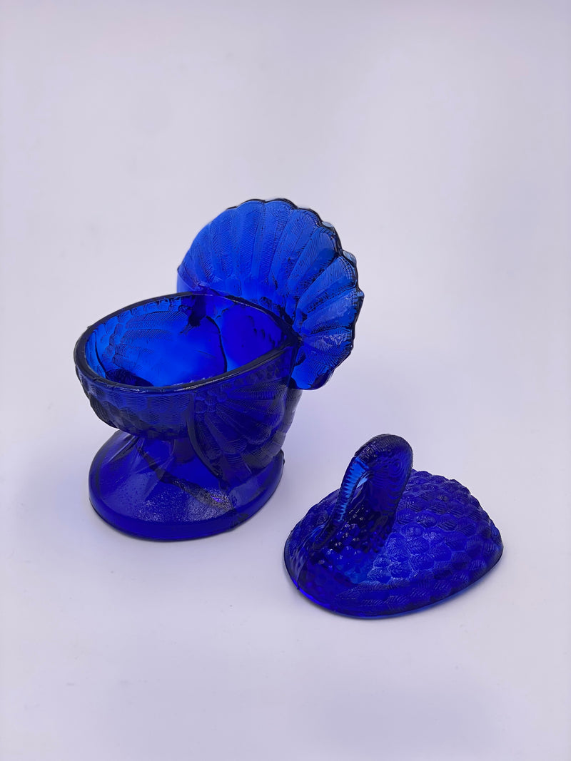 Vintage L.E. Smith 'Covered Turkey'  in 'Cobalt' image 1