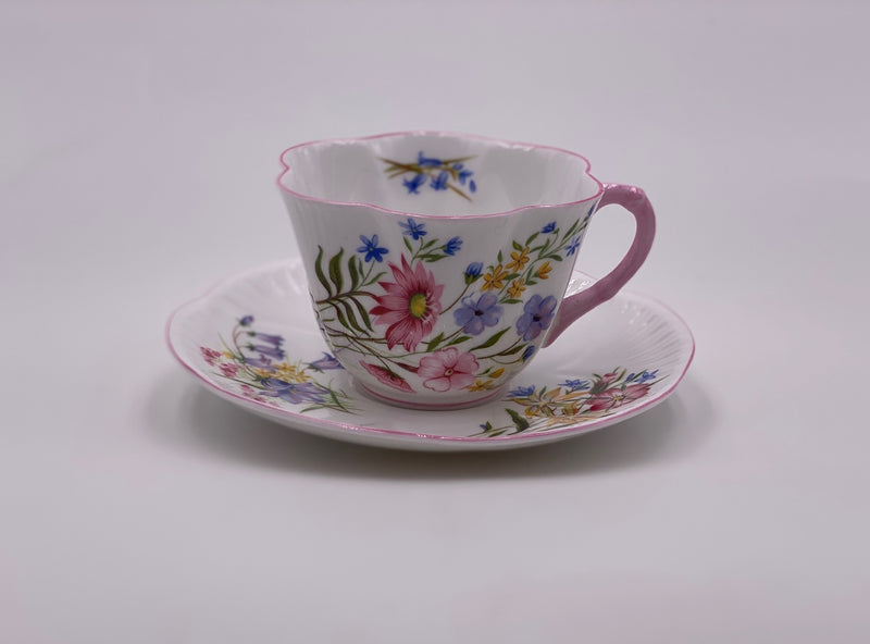 Vintage Shelley 'Wild Flowers' Teacup & Saucer image 2