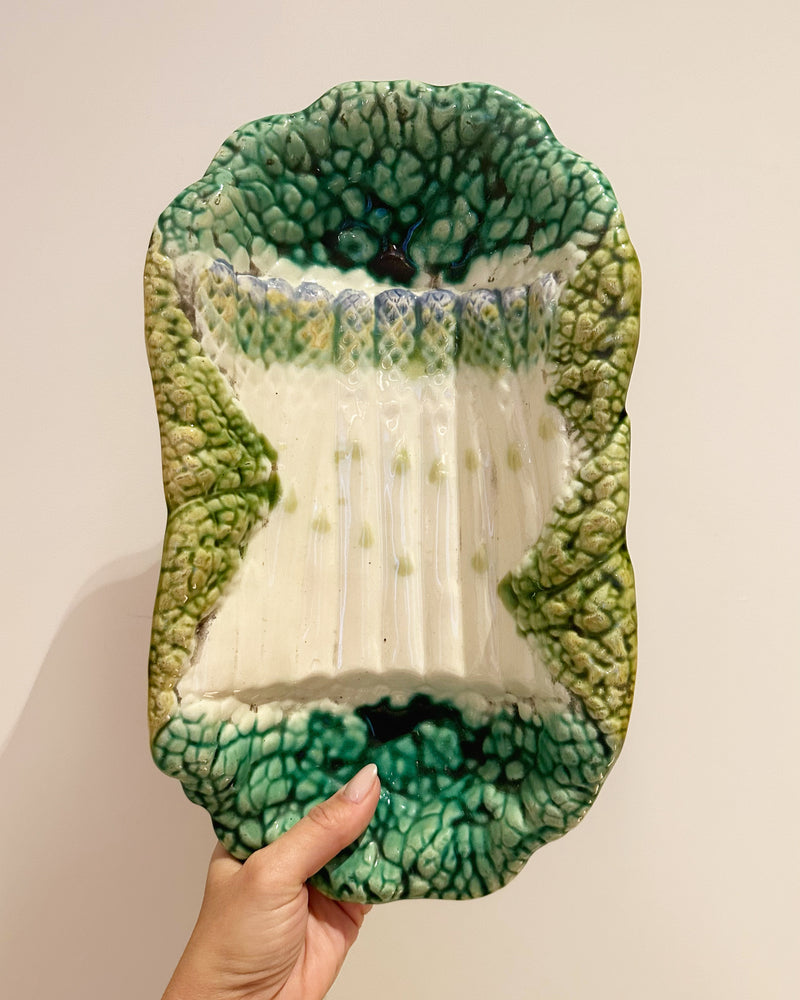 Vintage French Majolica 'Asparagus' Server image 0