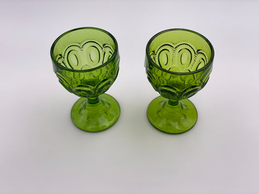 Vintage 'Moon & Stars' Green Wine Glass image 1