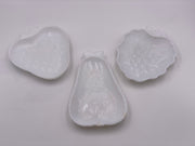 Trio of Vintage Fruit Plates in 'Milk Glass' (Set of 3) image 0