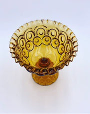 Vintage 'Moon & Stars' Footed Compote in 'Amber' image 3