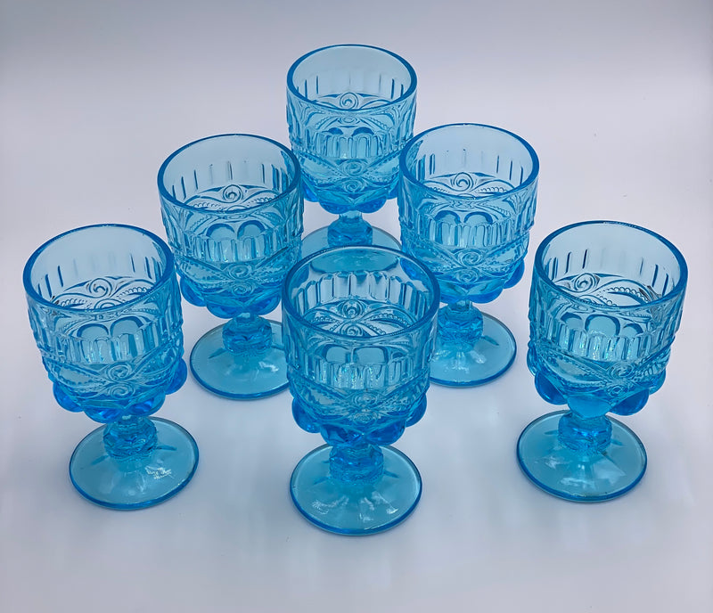 Vintage 'Eye Winker' Light Blue Goblet image 1