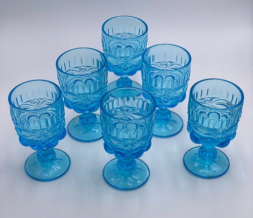 Vintage 'Eye Winker' Light Blue Goblet image 1