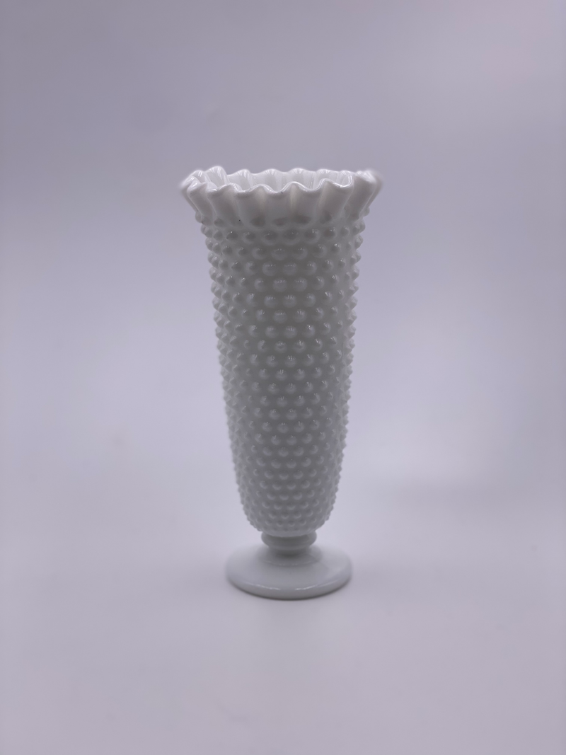 Vintage 'Fenton' Hobnail Vase in Milk Glass image 0