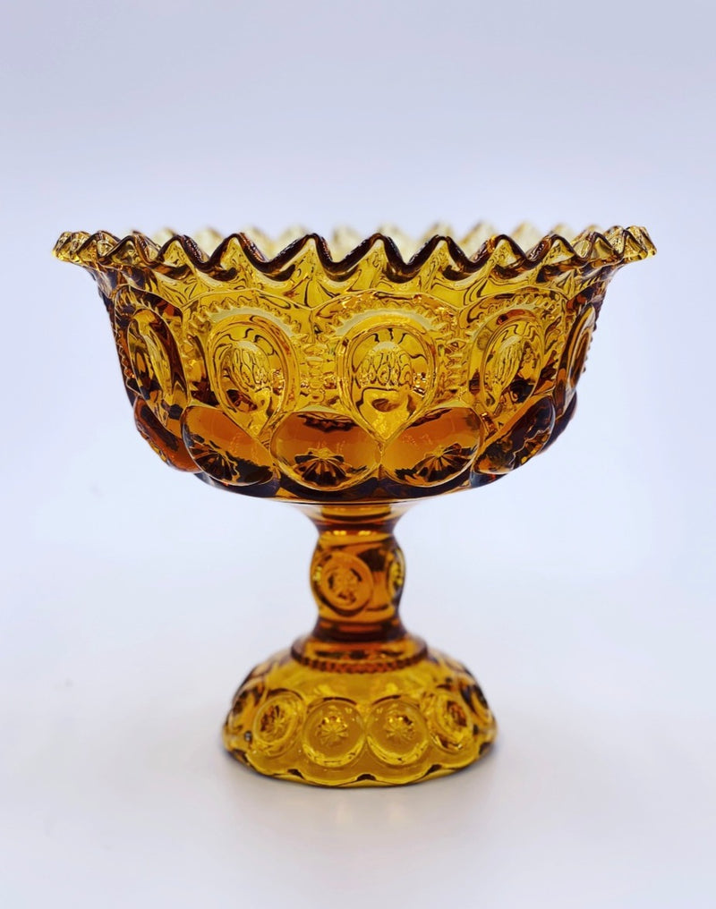 Vintage 'Moon & Stars' Footed Compote in 'Amber' image 2