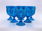 Vintage 'Moon & Stars' Aqua Blue Goblet image 1