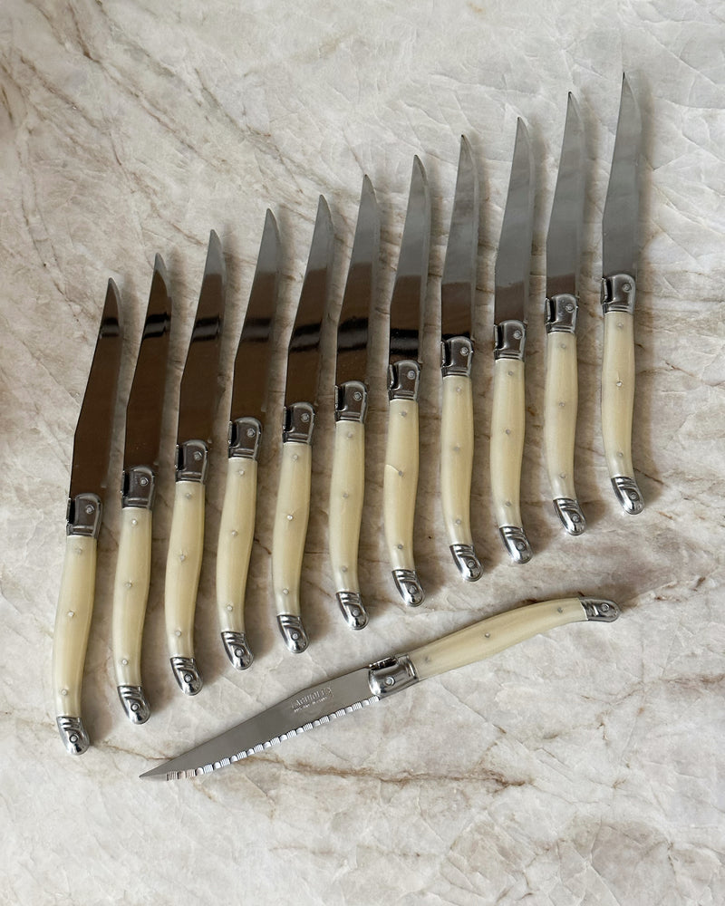 Vintage  'Laguiole' Steak Knives in 'Pearl' (Set of 6) image 0