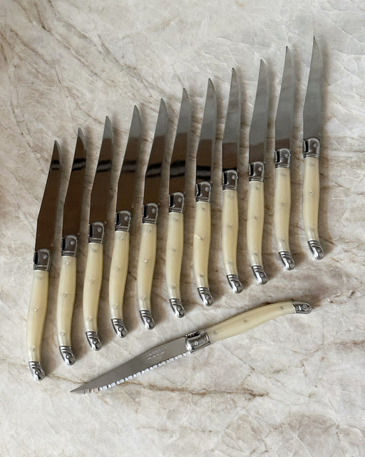 Vintage  'Laguiole' Steak Knives in 'Pearl' (Set of 6) image 0