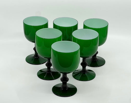 Vintage 'Murano Glass' Goblets in 'Green' (Set of 10) image 0