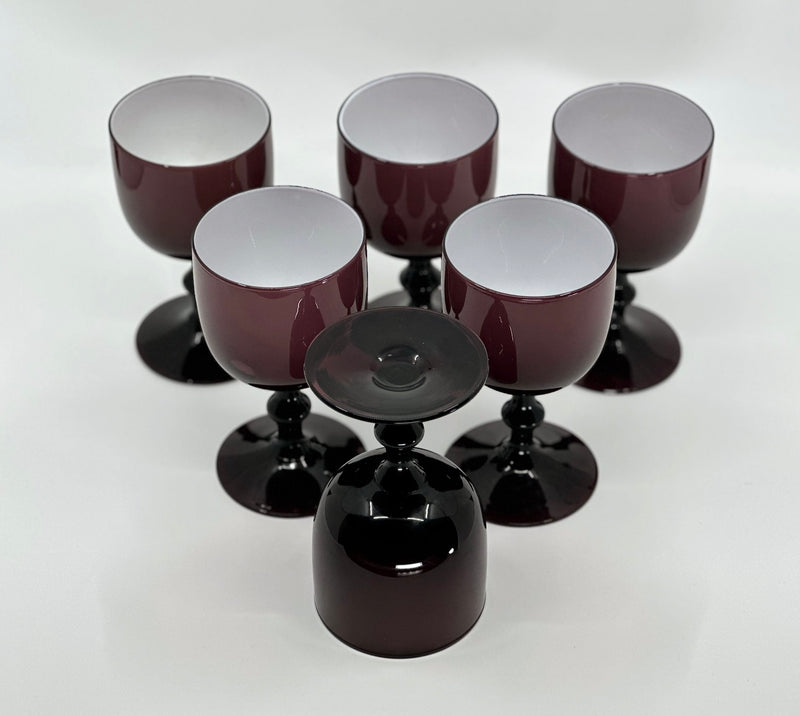 Vintage 'Murano Glass' Goblets in 'Amethyst' (Set of 8) image 1