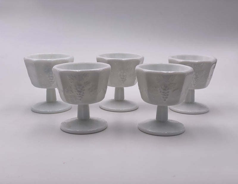 Vintage 'Paneled Grape' Parfait Cup in 'Milk Glass' image 0