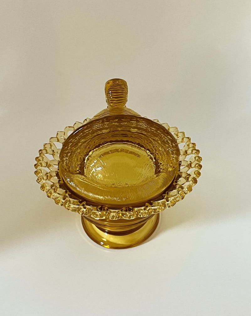 Mosser Glass ‘Turkey on Basket in 'Amber’ image 4