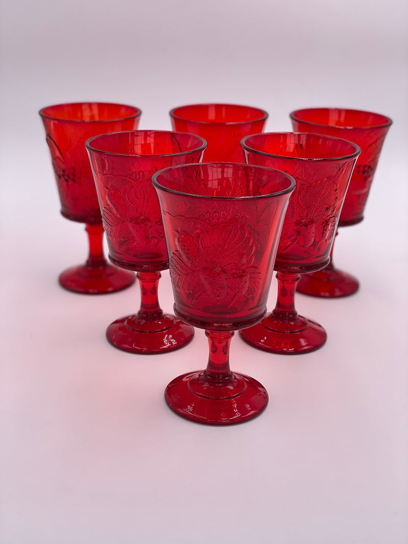 Vintage 'Strawberry & Currant' Ruby Red Goblet image 3