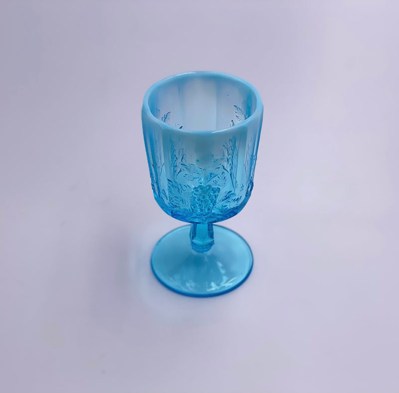 Vintage 'Panel Grape' Goblet in Light Blue Opalescent image 2