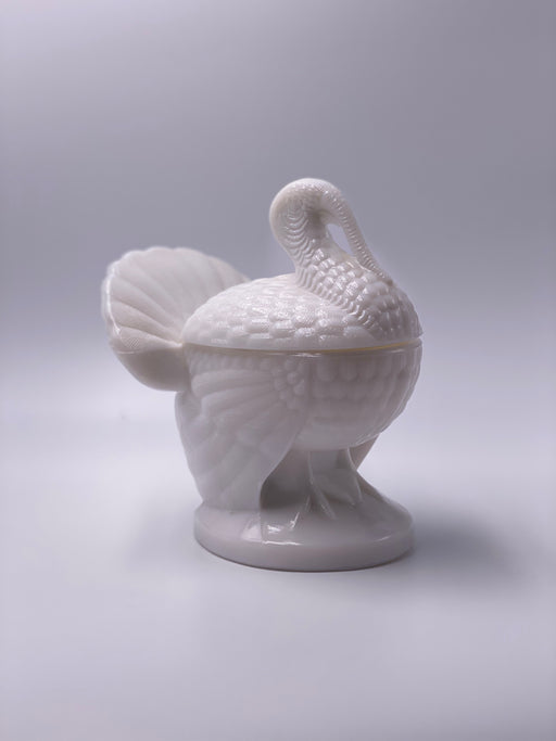 Vintage 'Turkey' Covered Dish in 'Milk Glass' image 0