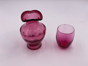Vintage 'Fenton' Vase & Cup in 'Cranberry' (Duo) image 1